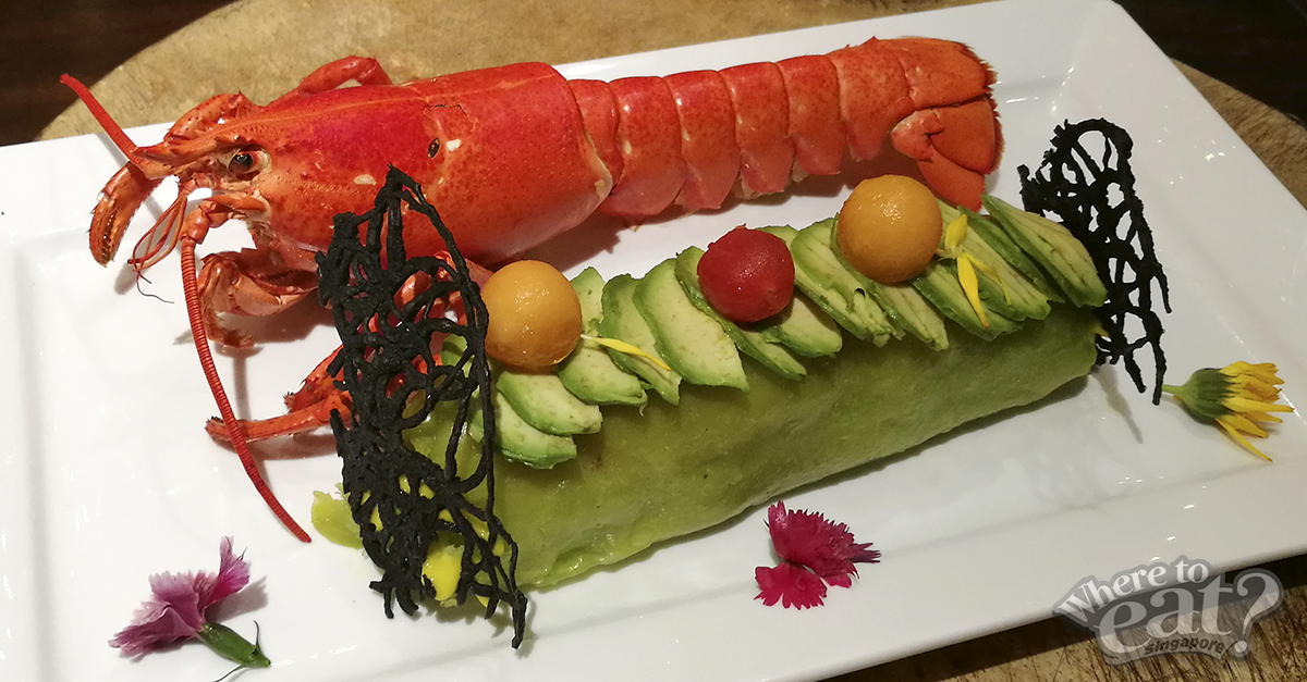 “Progress & Advancement Wealth” Sautéed Boston Lobster Meat with Blue-Swimmer Crabmeat in Avocado Wrap topped with Fish Roe and Caviar