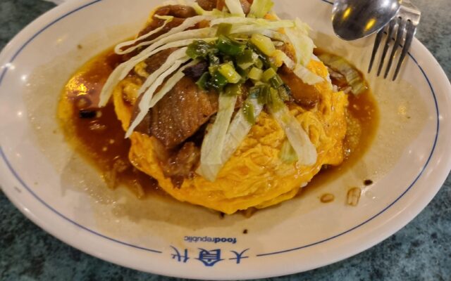Scrambled Egg Pork Chop Rice